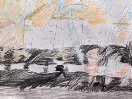 The Great Chicago Fire in 1871 by Aaron - Age 8