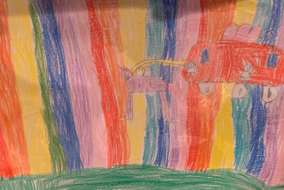 The rainbow sky queens carriage by Aoife - Age 7