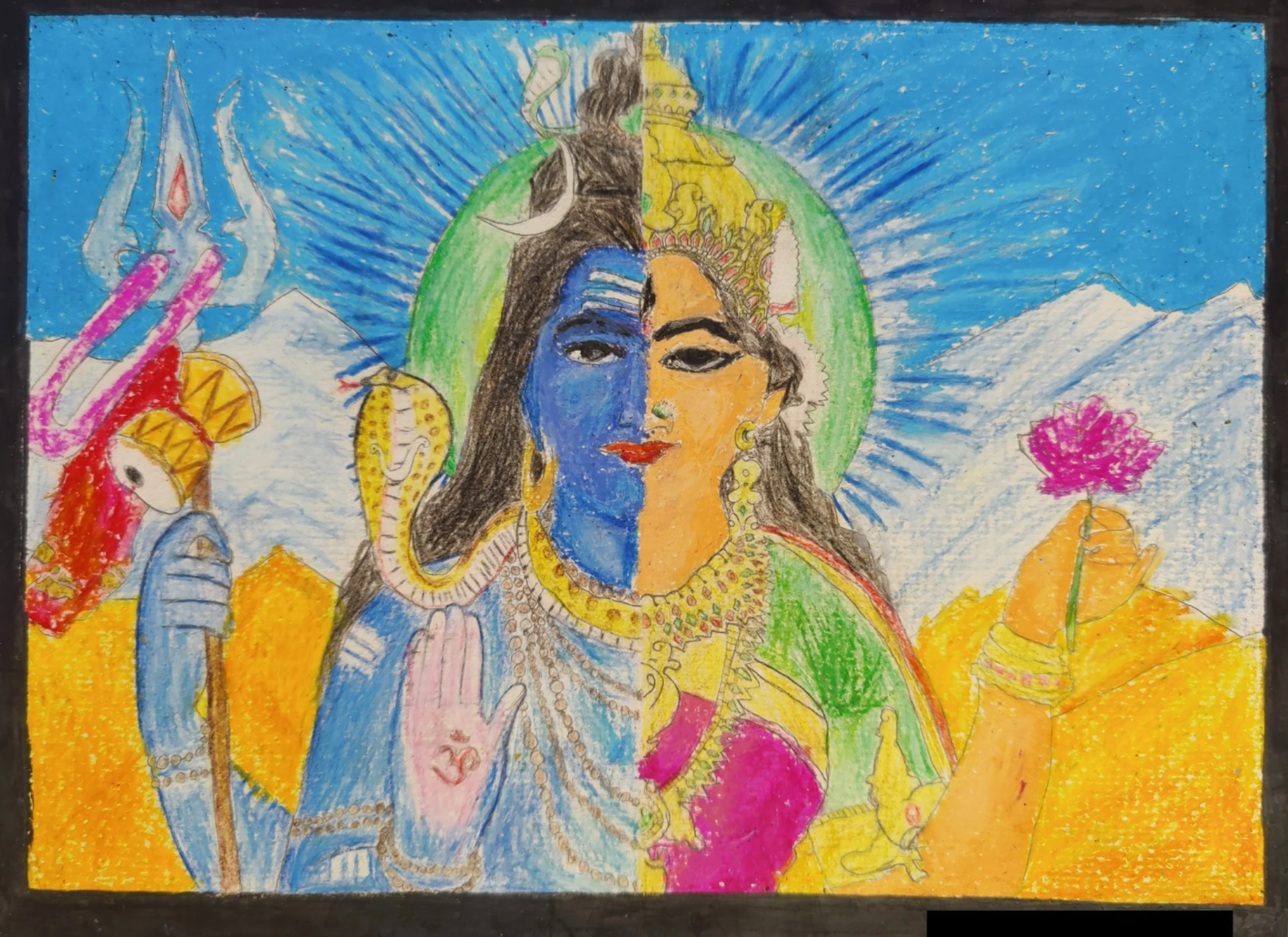 Foto de Pintura De Deus Hindu U2018ardha Nari Nateshwara U2019