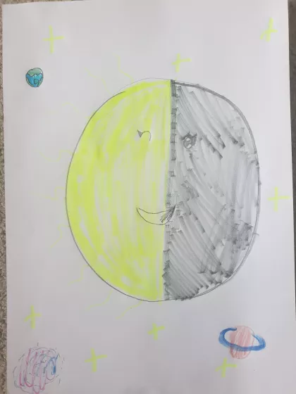 The sun and moon by Ciara - Age 8