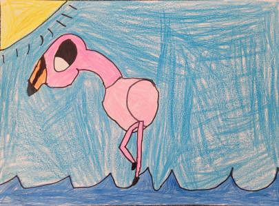 Flamingo go by Fiadhnait - Age 8