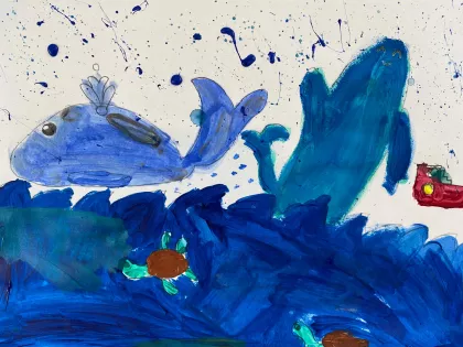 Blue Whales by Elena - Age 7