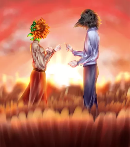 Sunflower and the Raven by Eva - Age 16