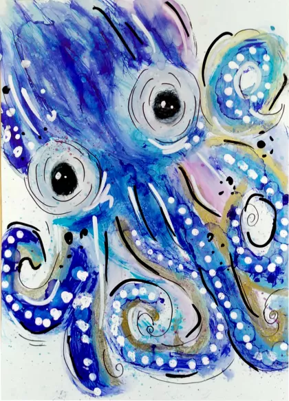 Wild octopus by Federico - Age 7