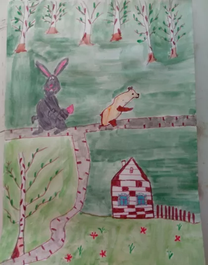 The Rabbit and the Bear by Iryna - Age 13
