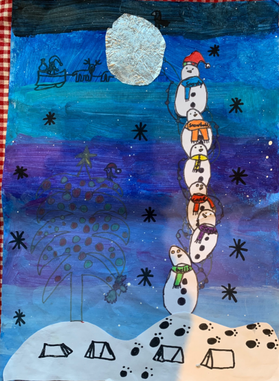 Snowmans match to the moon by Priya - Age 9