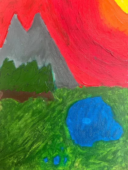 Mountain sunset by Sadbh - Age 10